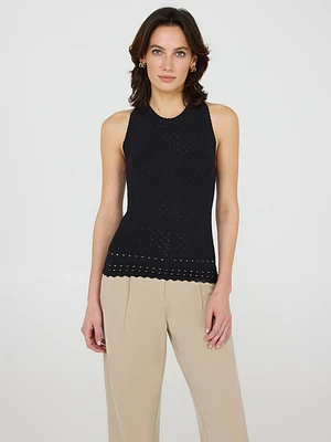 Pointelle Knit Tank Top