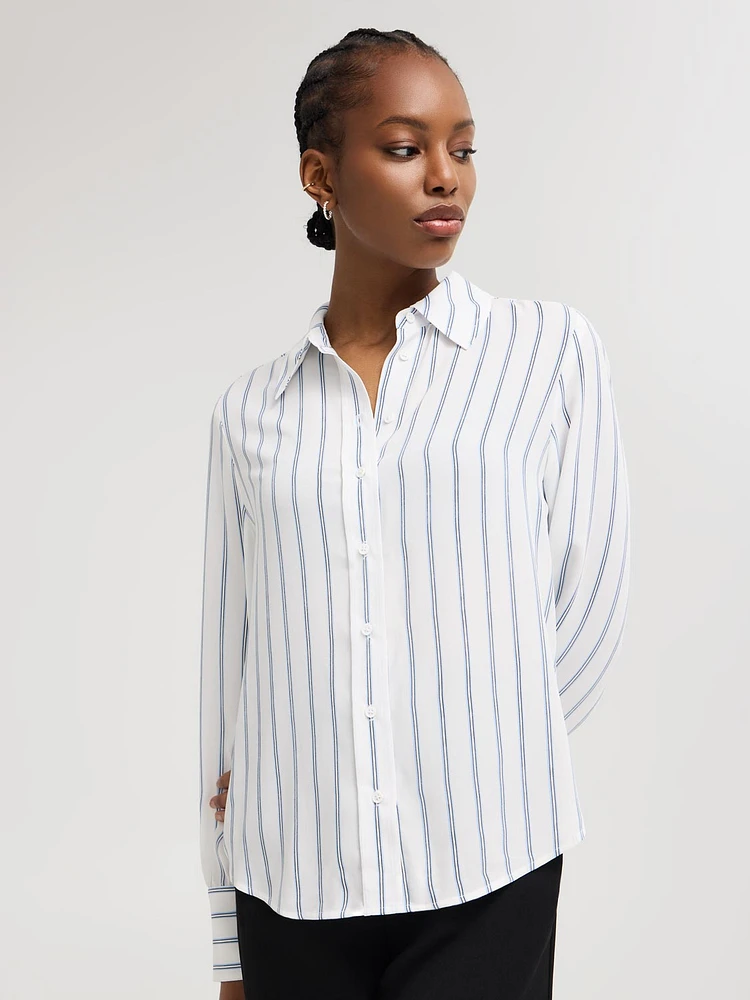 Blouse en mousseline à rayures