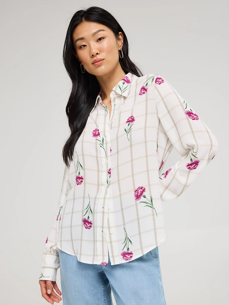 Blouse en mousseline à imprimé