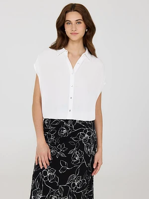 Blouse à manches courtes et ourlet élastique