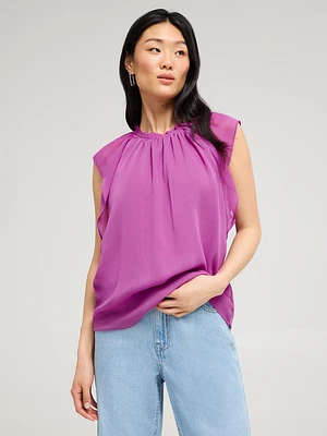 Flutter Cap Sleeve Chiffon Top