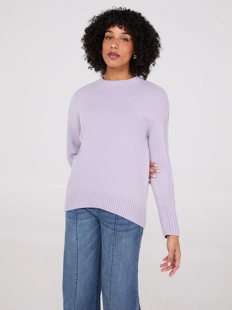 Crew Neck High-Low Sweater