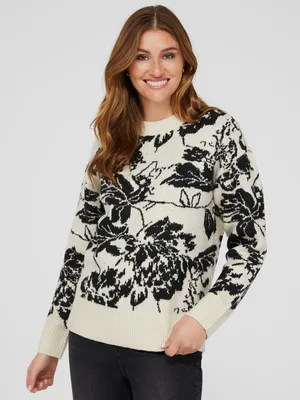 Double Jacquard Crew Neck Sweater, The Buff /