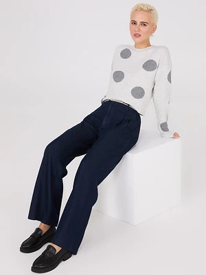 Dot Print Jacquard Sweater