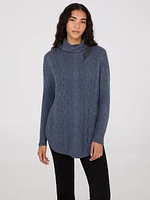 Multi-Cable Turtleneck Sweater