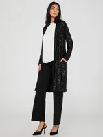 Long Sequin Cardigan, Black /