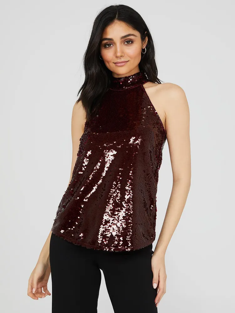 Sheer Halter Rosette Top