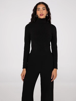 Glitter Turtleneck Top