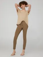 Slim Leg Pull-On Pants With Drawstring, /