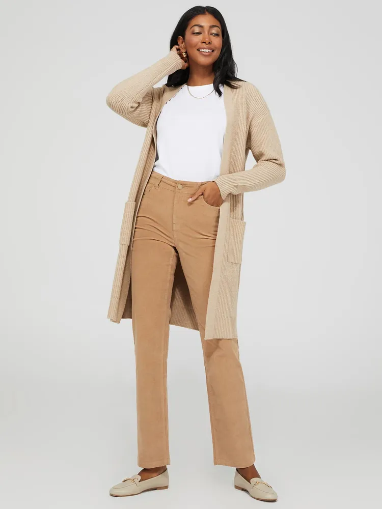 Reitmans Straight-Leg High-Rise Corduroy Pants