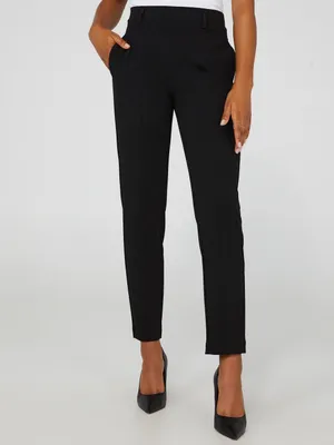 Crepe Ankle Length Pull-On Pants, /