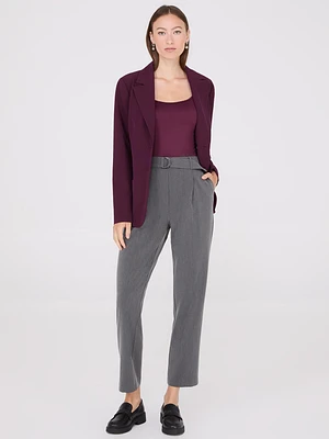 Mid-Rise Pleated Pants