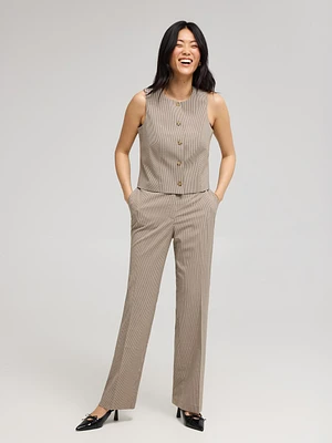 Pantalon à jambe large et imprimé carreaux