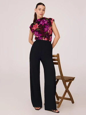 Pantalon en satin à jambe large