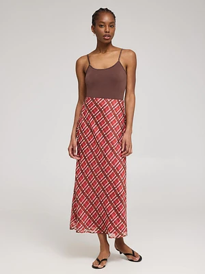 Plaid Chiffon Skirt