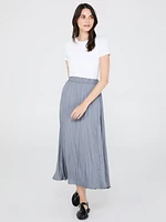 Broomstick Pleated Satin Skirt