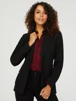 One-Button Blazer With Cargo Pockets, /