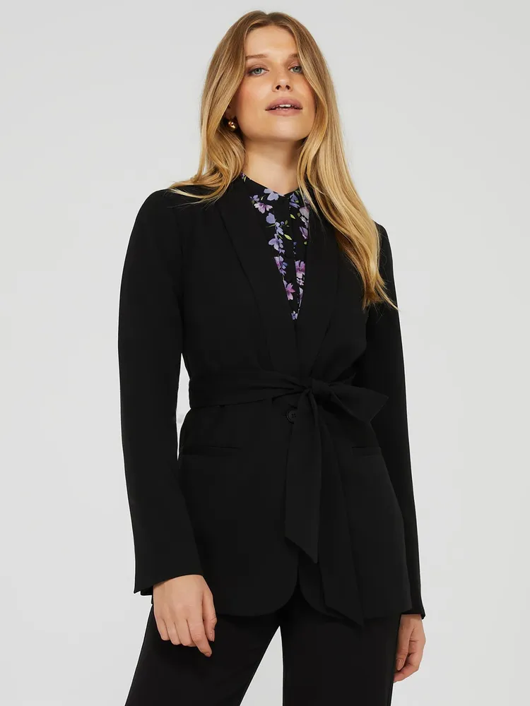 One Button Shawl Collar Blazer, /