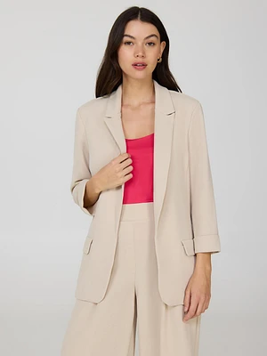 Blazer ouvert sur le devant à col cranté