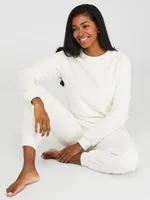 Embossed Diamond Pattern Pajama Set, Pearl /