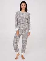 Animal Print Velour Pajama Set