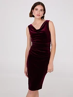 Velvet Cowl Neck Dress