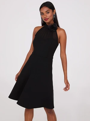 Fit & Flare Halter Neck Dress