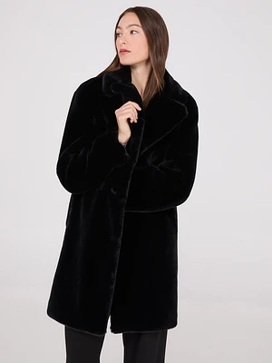 Faux Fur Mid-Length Coat