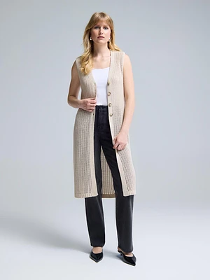 Veste longue en crochet