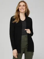 Long Sleeve Duster With Ribbed Detail, /