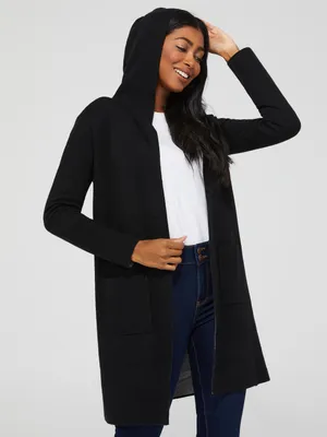 Jacquard Duster With Hood, Black /