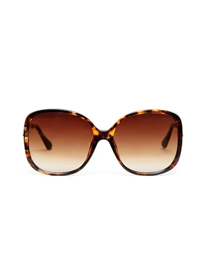 Oversized Tortoise Shell Frame Sunglasses