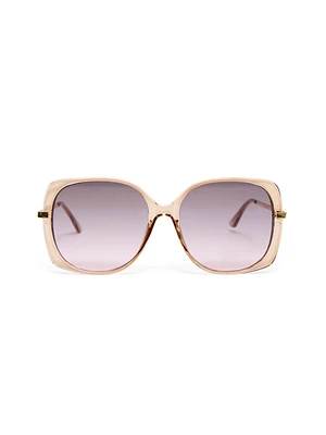 Lunettes de soleil à monture surdimensionnée translucide