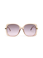 Lunettes de soleil à monture surdimensionnée translucide