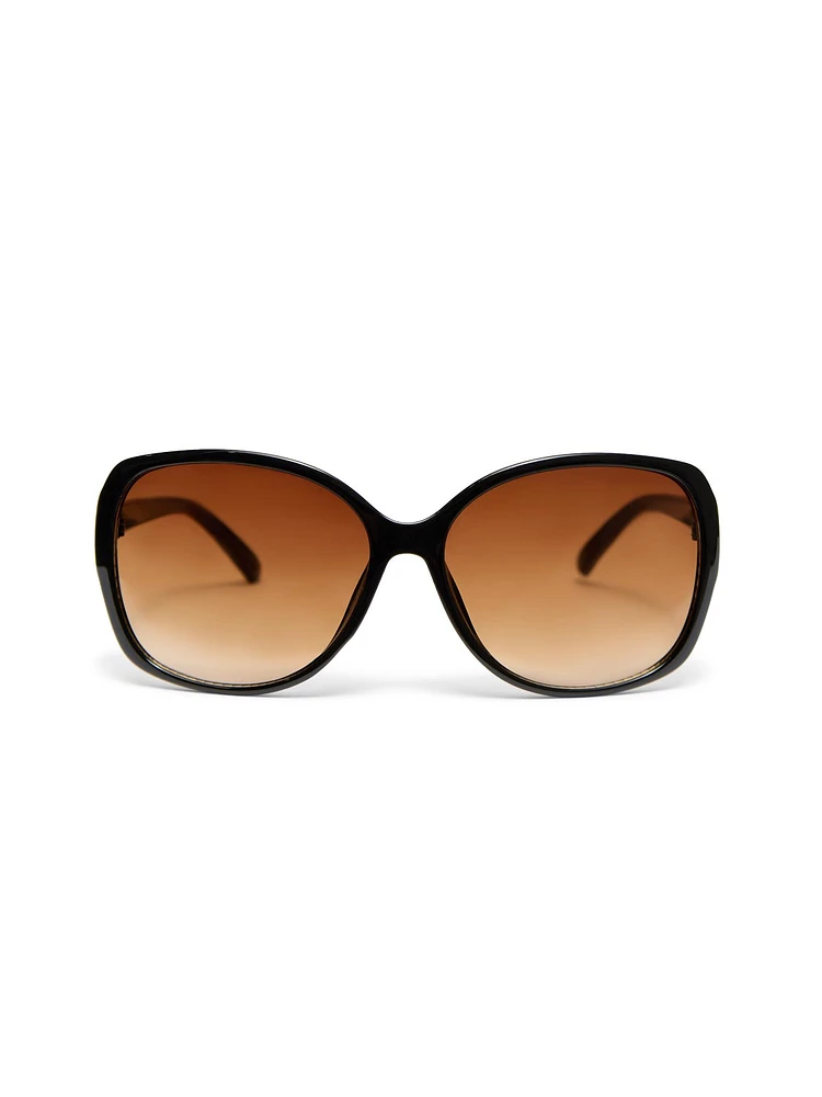 Lunettes de soleil à monture ronde surdimensionnées