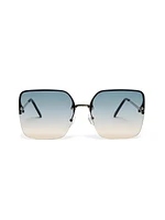 Lunettes de soleil surdimensionnées bleues translucides