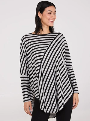 Striped Batwing High-Low Top