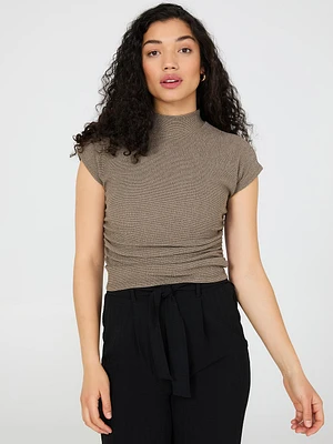 Textured Mock Neck Top