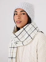 Brushed Grid Print Scarf