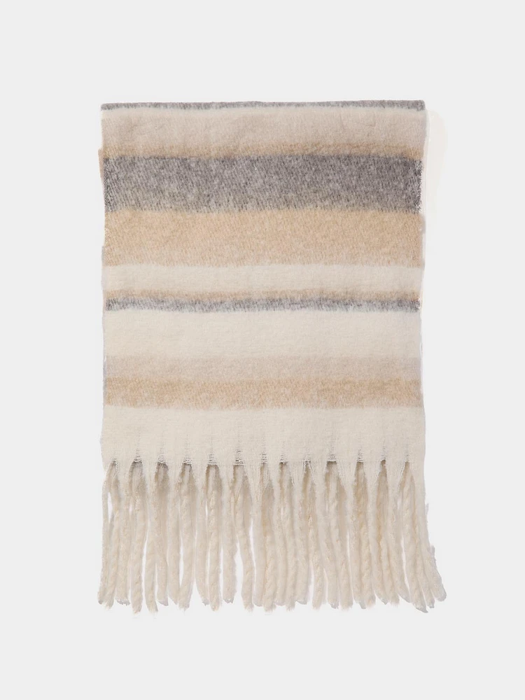 Soft Brushed Striped Scarf