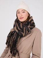 Brushed Zebra Print Scarf