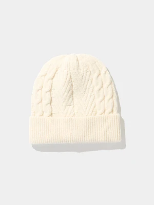 Ribbed Cuff Cable Knit Hat