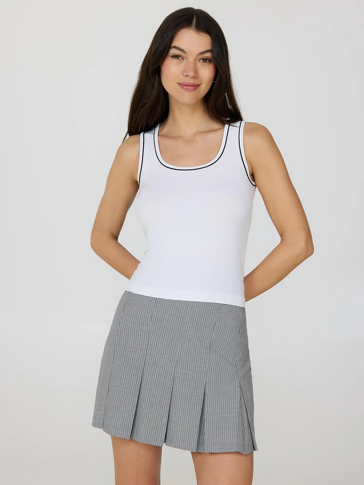 Camisole à col rond et bordure contrastée
