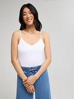 Camisole à double épaisseur et col en V
