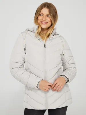 Puffer Jacket With Hood, /