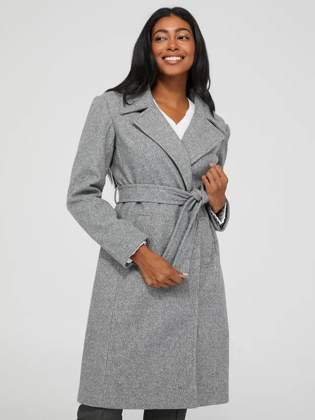 Wrap Coat with Lapel Collar