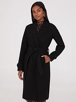 Faux Wool Wrap Coat