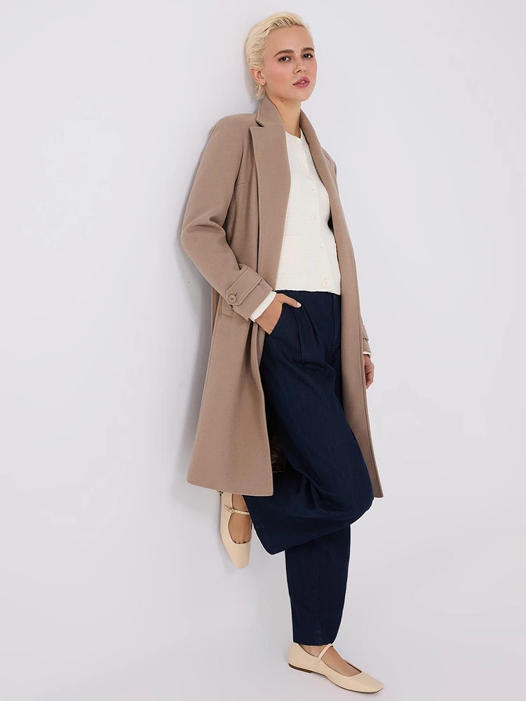 Faux Wool Wrap Coat