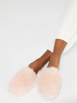 Fluffy Faux Fur Slippers, /