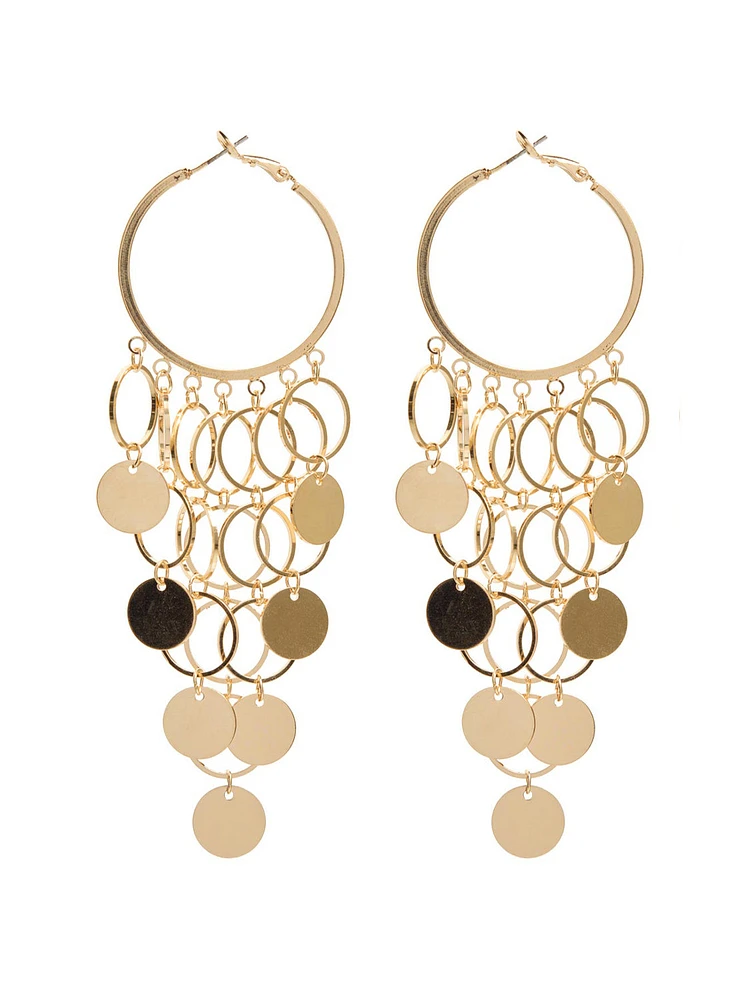 Boucles d'oreilles créoles avec anneaux suspendus